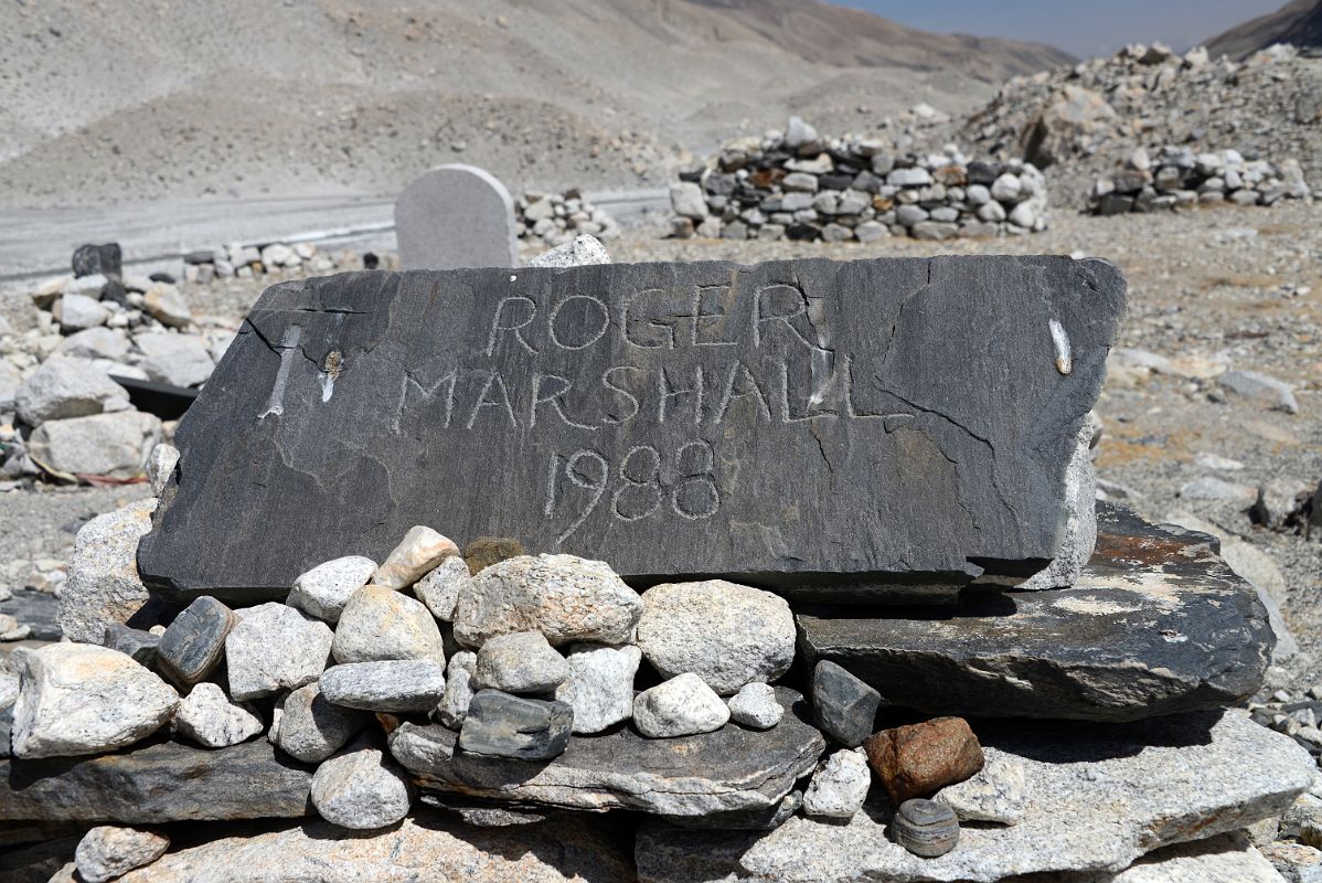46 Canadian Roger Marshall Died May 21, 1987 Attempting The Hornbein Couloir Memorial At Hill Next To Mount Everest North Face Base Camp
